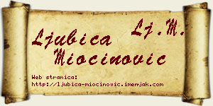 Ljubica Miočinović vizit kartica
